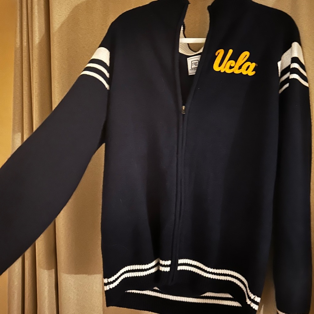 UCLA Navy Blue Zip-Up Sweater Vintage Jacket